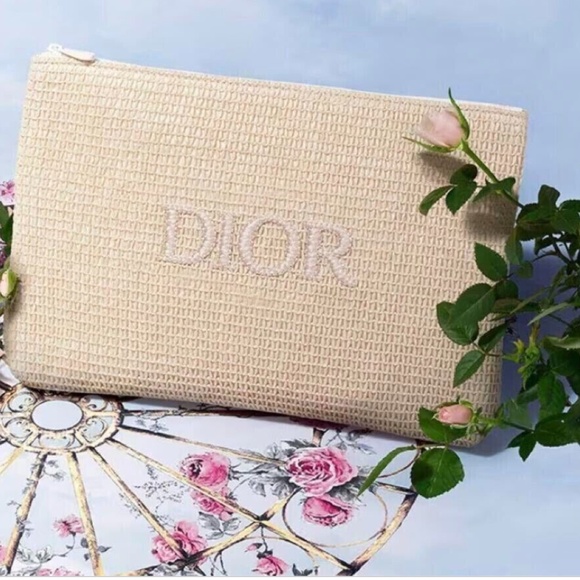 Dior Raffia Bag Straw Pouch NEW - Picture 1 of 3